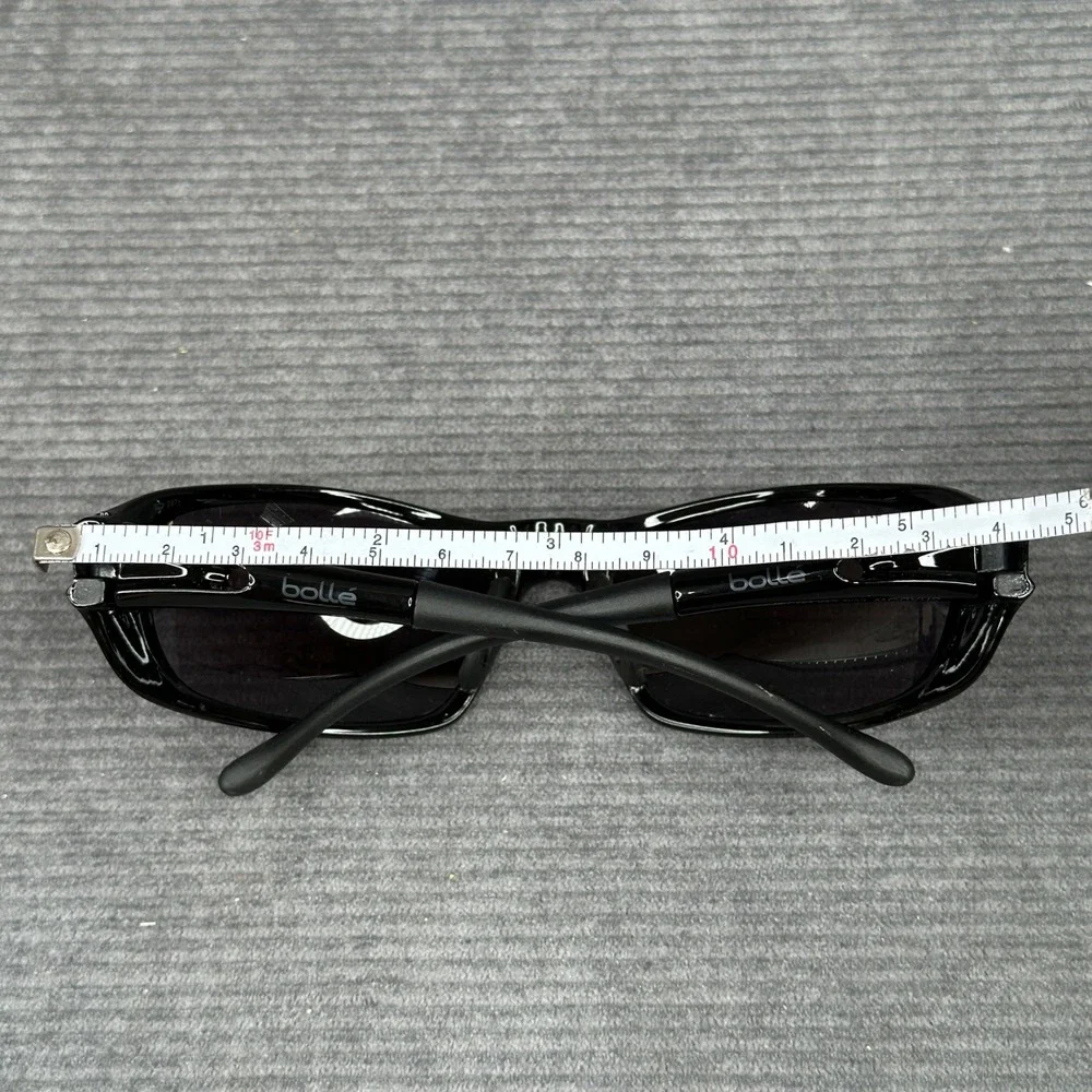 Bolle Y2K Sunglasses Black Wrap Around Sport Frame Dark Tint Lenses 0313 Vtg